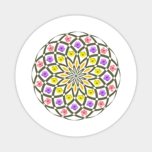 Flower Mandala - tropical flowers - Mandala Magnet